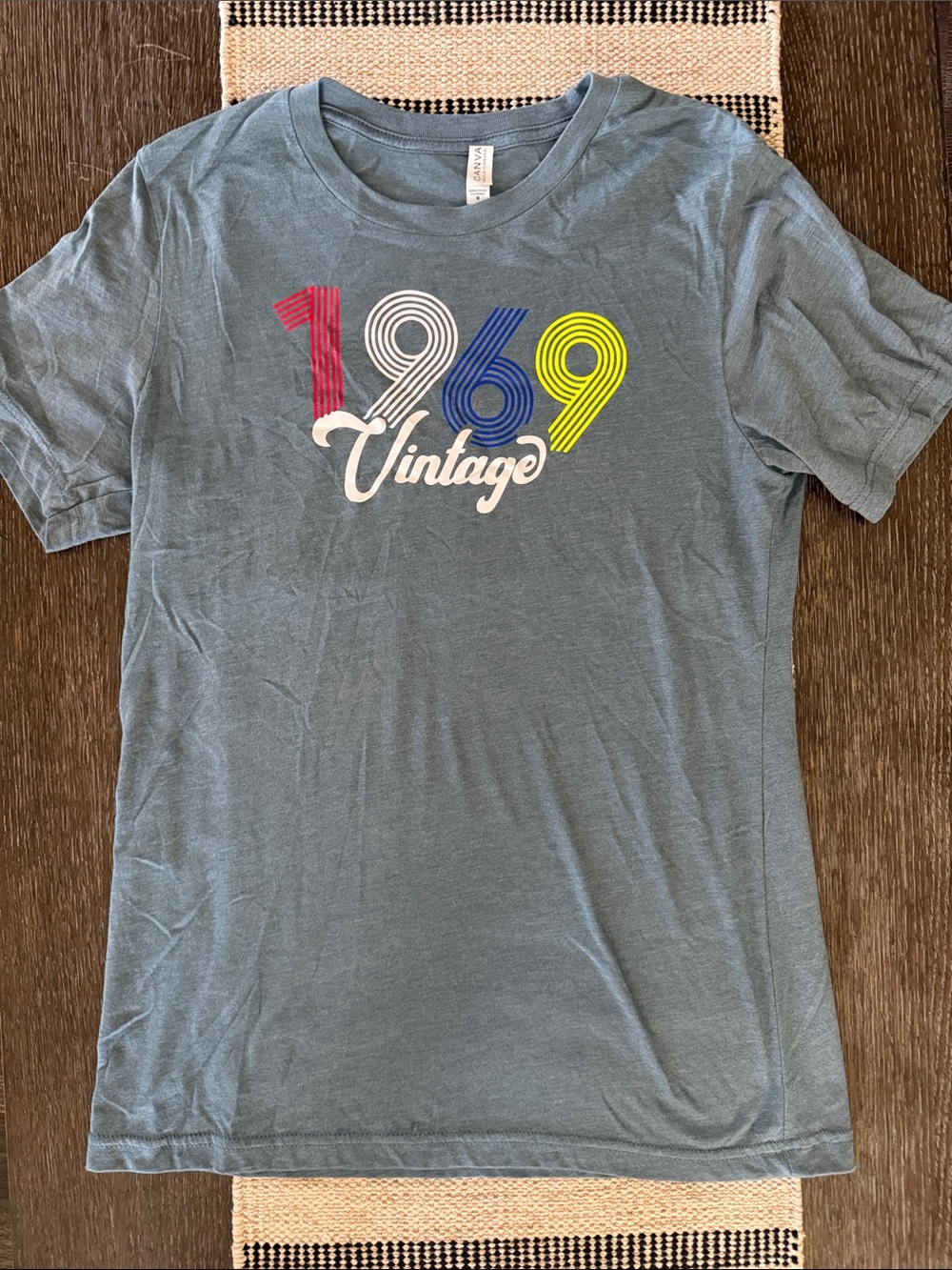 Bella Canvas Blue '1969 Vintage' Graphic Short Sleeve Tee